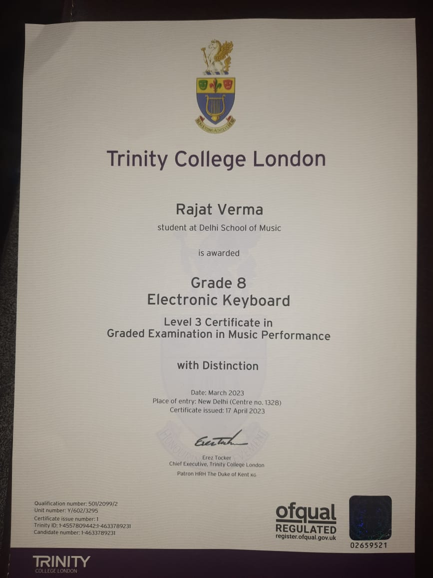 Trinity Certificate